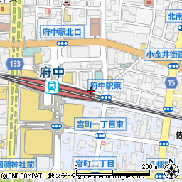 府中駅東駐輪場周辺の地図