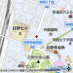 日野七小入口周辺の地図