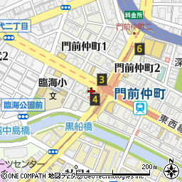 餃子の王将門前仲町店周辺の地図