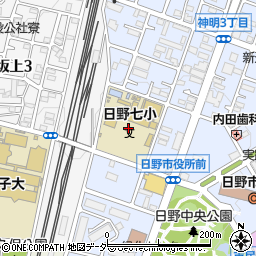 日野市　七小学童クラブ周辺の地図