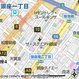 ホテルモントレ銀座立体駐車場周辺の地図