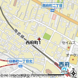 東京都府中市西府町1丁目14周辺の地図