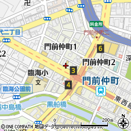 ファミリーマート門前仲町駅前店周辺の地図