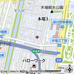 東京都江東区木場3丁目周辺の地図