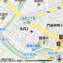 東京都江東区永代2丁目周辺の地図