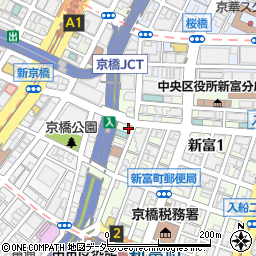 東京都中央区新富1丁目4-3周辺の地図