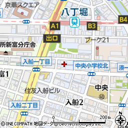 東京都中央区入船1丁目周辺の地図