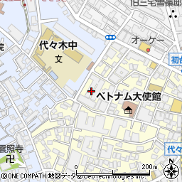東京都渋谷区元代々木町45周辺の地図