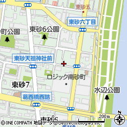 東京都江東区東砂6丁目周辺の地図