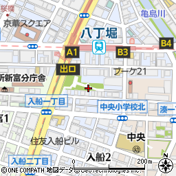 東京都中央区入船1丁目1周辺の地図