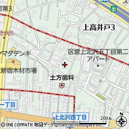 東京都世田谷区上北沢5丁目周辺の地図