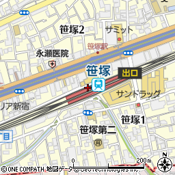 コクミンドラッグ笹塚駅店周辺の地図