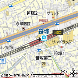 コクミンドラッグ笹塚駅店周辺の地図