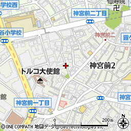 東京都渋谷区神宮前2丁目周辺の地図