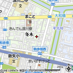 東京都江東区冬木8周辺の地図