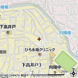 東京都杉並区下高井戸3丁目周辺の地図