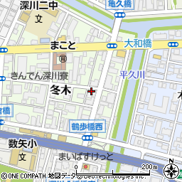 東京都江東区冬木7-4周辺の地図