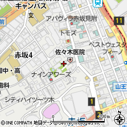 赤坂うさぎや周辺の地図