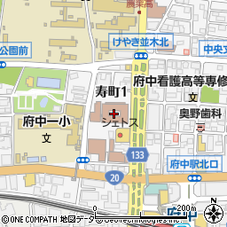 武蔵府中郵便局周辺の地図