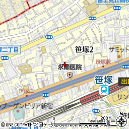 シャンブル笹塚２Ｂ周辺の地図