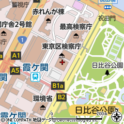 東京家庭裁判所内食堂周辺の地図