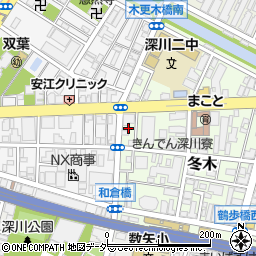 東京都江東区冬木14周辺の地図
