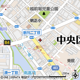 東京都中央区新川2丁目17周辺の地図