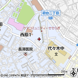 東京都渋谷区西原1丁目周辺の地図