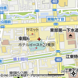 東京イースト２１地下駐車場周辺の地図