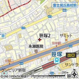 笹塚2丁目39コーポ瑠璃[akippa]駐車場周辺の地図