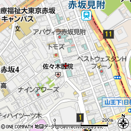 鉄鍋ビストロ＆ワイン デリカージュ 赤坂周辺の地図