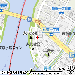 東京都江東区永代1丁目周辺の地図