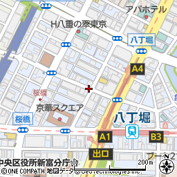 東京都中央区八丁堀周辺の地図