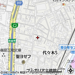 東京都渋谷区代々木5丁目27周辺の地図
