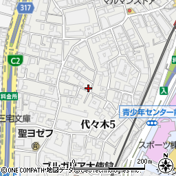 東京都渋谷区代々木5丁目26-2周辺の地図