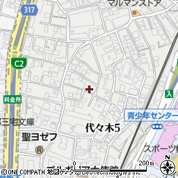 東京都渋谷区代々木5丁目26-3周辺の地図