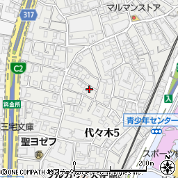東京都渋谷区代々木5丁目26-14周辺の地図
