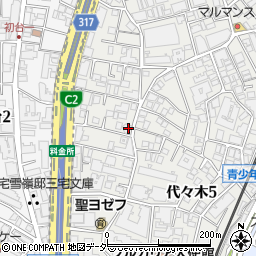 東京都渋谷区代々木5丁目20-4周辺の地図