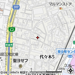 東京都渋谷区代々木5丁目26周辺の地図