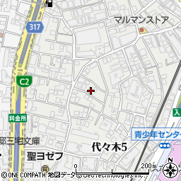 東京都渋谷区代々木5丁目25-4周辺の地図