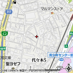 東京都渋谷区代々木5丁目25-19周辺の地図