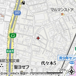 東京都渋谷区代々木5丁目25-5周辺の地図