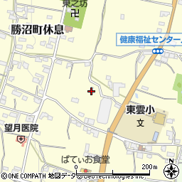 山梨県甲州市勝沼町休息1539周辺の地図