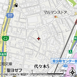 東京都渋谷区代々木5丁目25-17周辺の地図