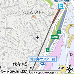 東京都渋谷区代々木5丁目51周辺の地図