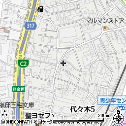 東京都渋谷区代々木5丁目25-9周辺の地図