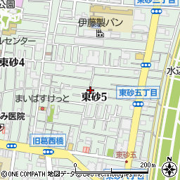 東京都江東区東砂5丁目周辺の地図
