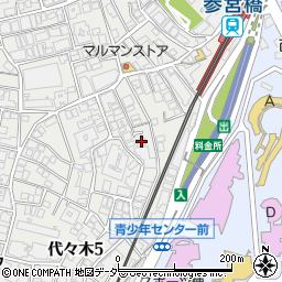 東京都渋谷区代々木5丁目51-5周辺の地図