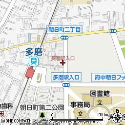 多磨駅入口周辺の地図
