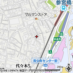 東京都渋谷区代々木5丁目51-15周辺の地図